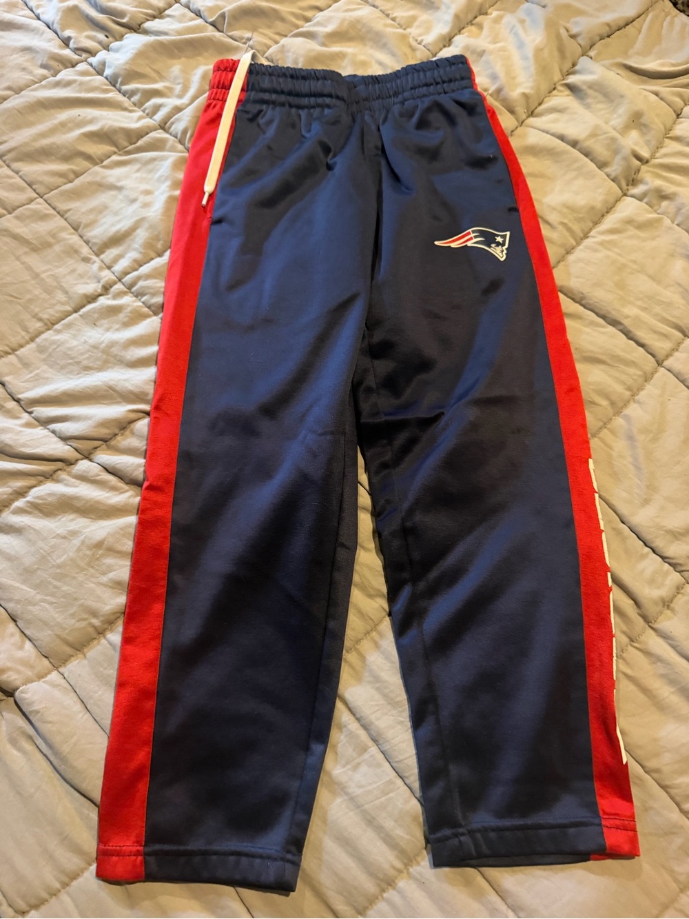NFL Navy Joggers with Red Side Panels and Team Logo